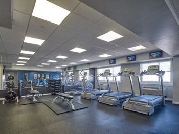 Fitness center with tv's